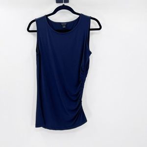 Ann Taylor Women's Navy Blue Ruched Blouse Size Small